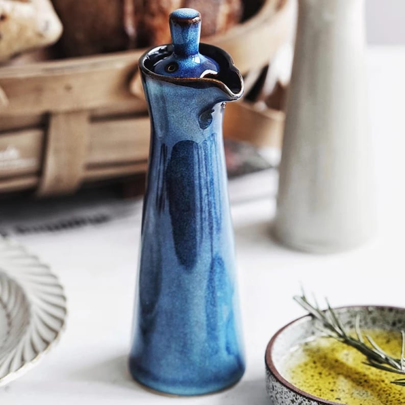 Olive Oil Dispenser, Olive Oil Bottle, Olive Oil Cruet, Vinegar Dispenser, Vinegar Bottle, Olive Oil, Rustic Dinnerware, Seasoning Jars