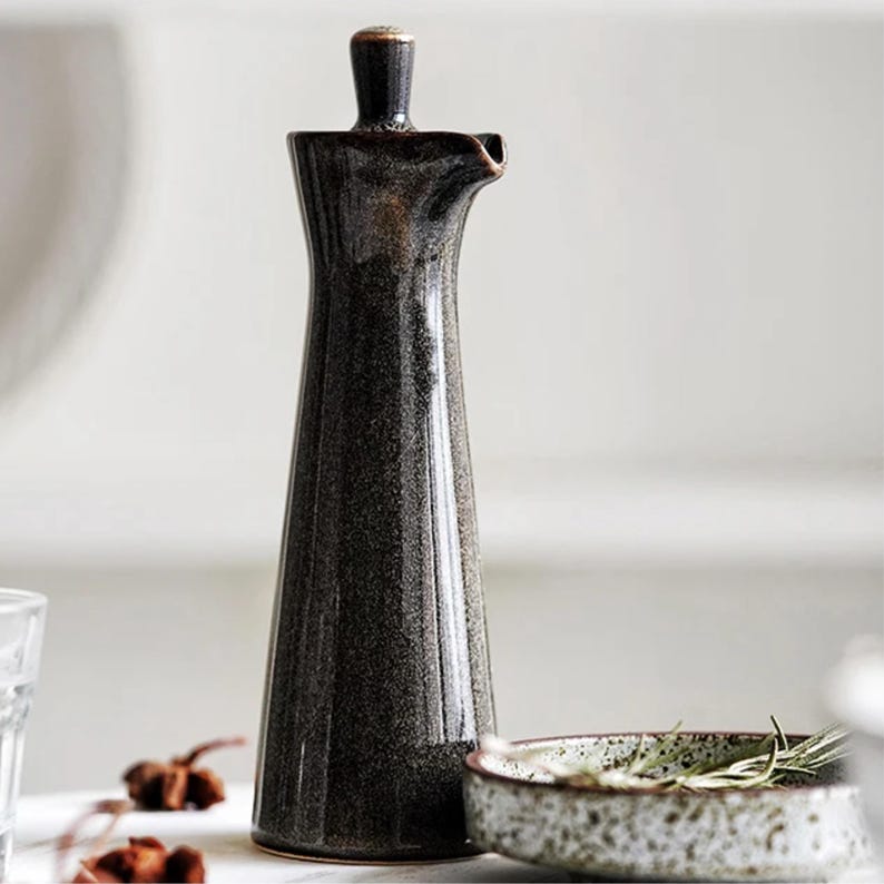 Olive Oil Dispenser, Olive Oil Bottle, Olive Oil Cruet, Vinegar Dispenser, Vinegar Bottle, Olive Oil, Rustic Dinnerware, Seasoning Jars